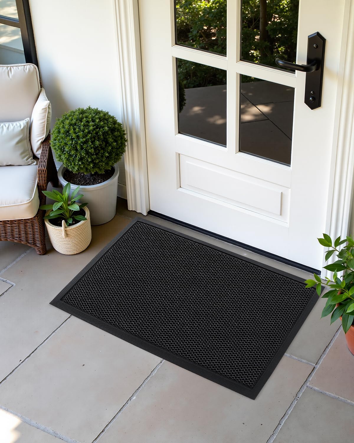Color&Geometry 24x36 doormat fits most standard entryways.