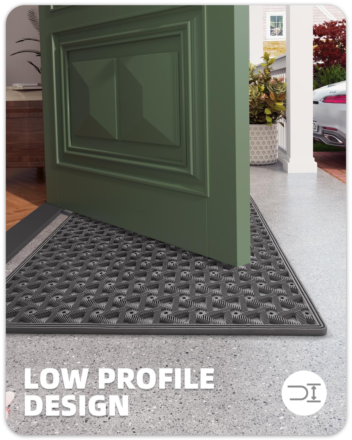 Color&Geometry 32x48 grey door mat covers wide entryways effectively