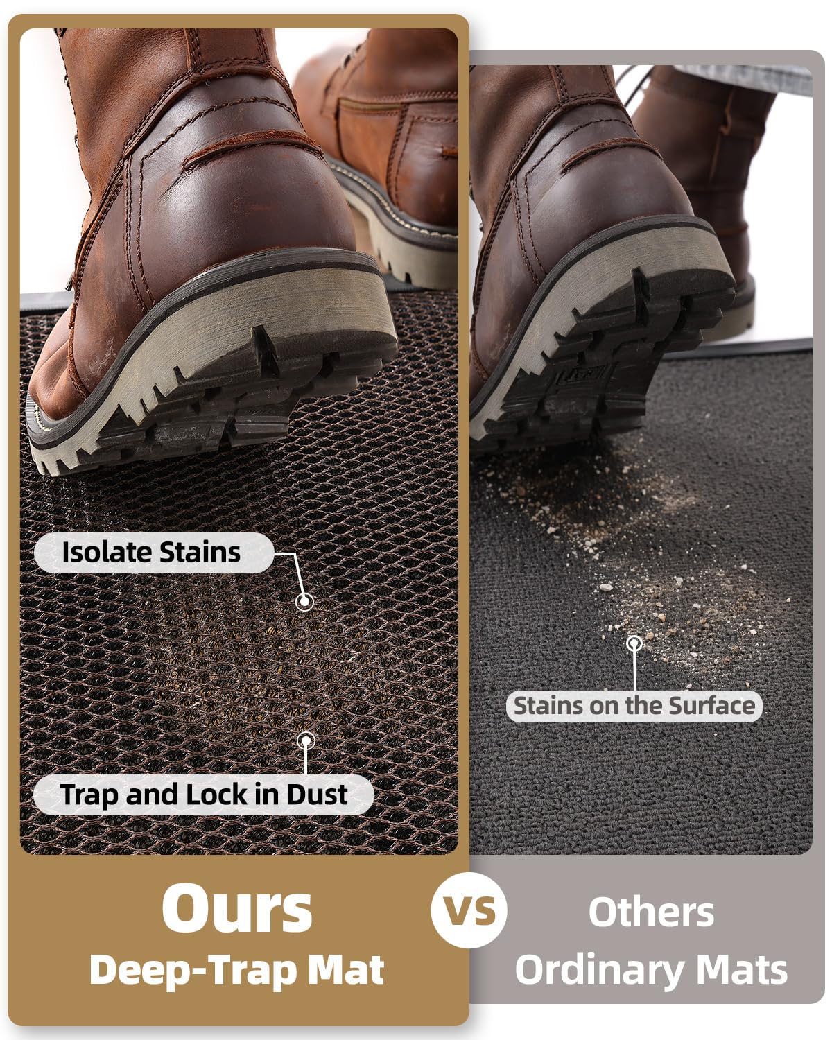 Color&Geometry all-season durability mat withstands temp extremes.