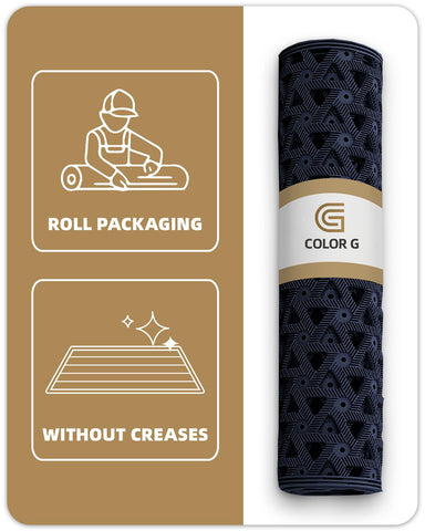 Color&Geometry blue all-weather mat adds style and practicality
