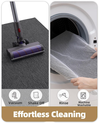 Color&Geometry dark grey front-door mat complements indoor decor