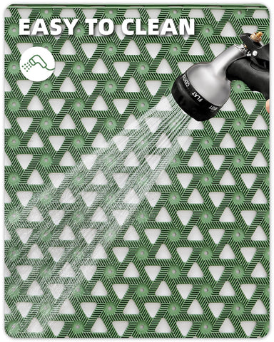 Color&Geometry all-weather mat resists fading in sun and snow alike.
