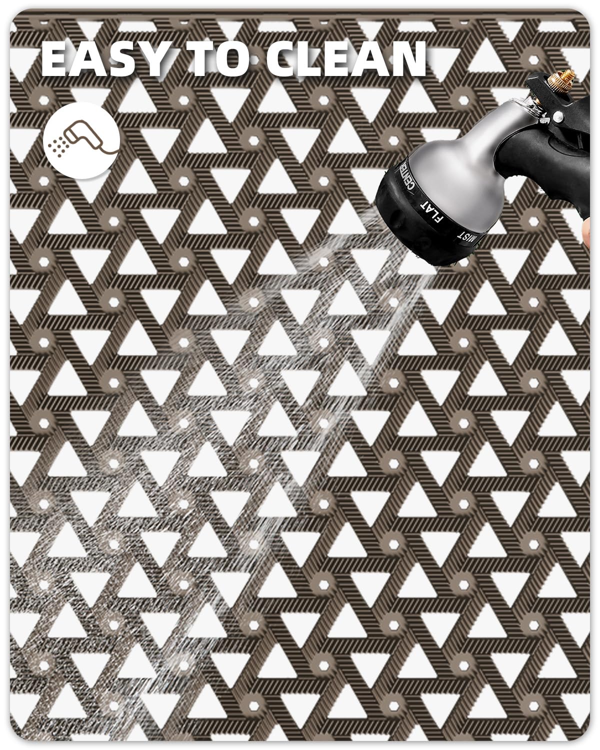 Color&Geometry easy-clean outdoor mat for quick maintenance.
