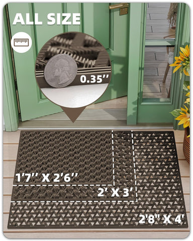 Color&Geometry heavy-duty rubber back door mat for stable outdoor use.