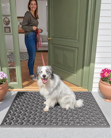 Color&Geometry door mat non slip back keeps mat stable during daily traffic