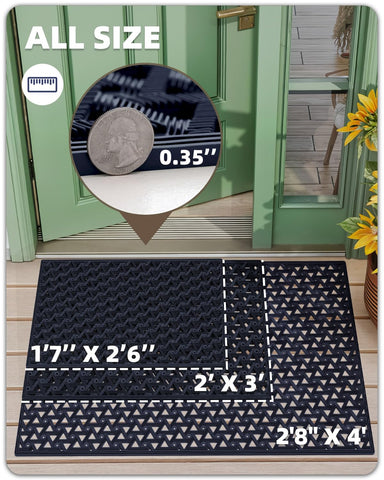 Color&Geometry door mat surface closeup shows polypropylene texture that captures dirt.