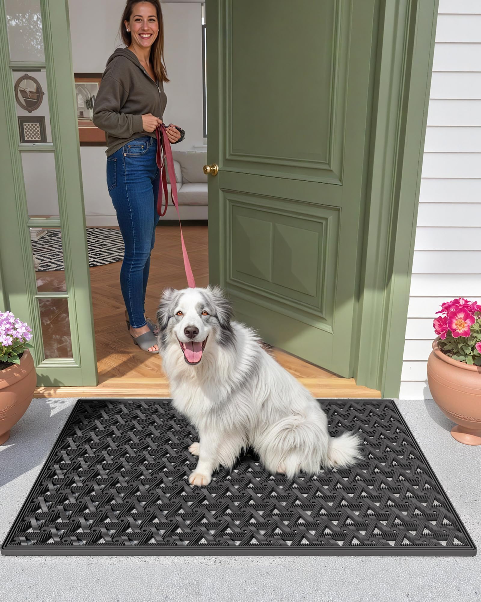Color&Geometry surface cleans easily with broom or hose