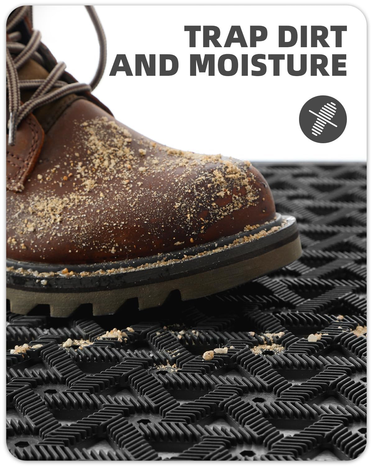 Color&Geometry heavy-duty rubber backing prevents slips and water intrusion