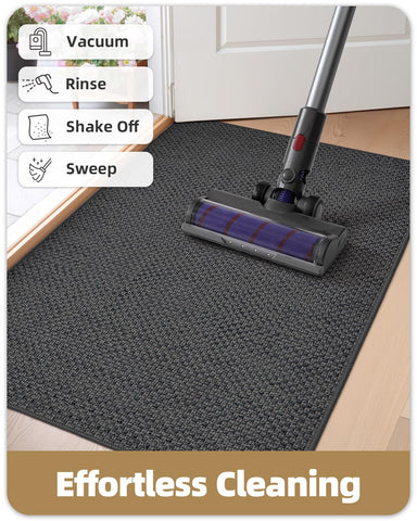 Color&Geometry kitchen and hallway mat blends with contemporary decor.