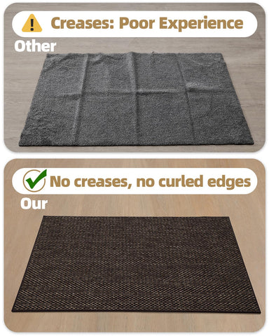 Color&Geometry low-profile rug under doors to avoid snagging