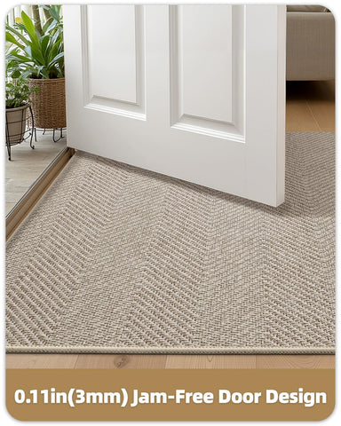 Color&Geometry machine-washable doormat in washing cycle for easy cleaning.
