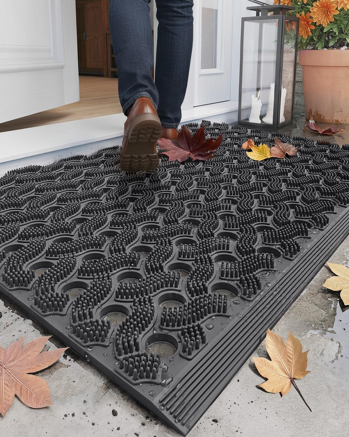 Color&Geometry stormproof welcome mat 24x36 with rugged texture for all-weather entry