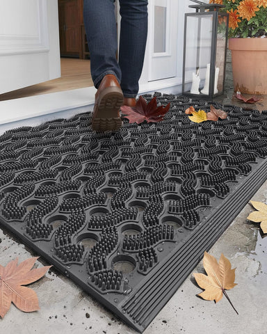 Color&Geometry stormproof welcome mat 24x36 with rugged texture for all-weather entry