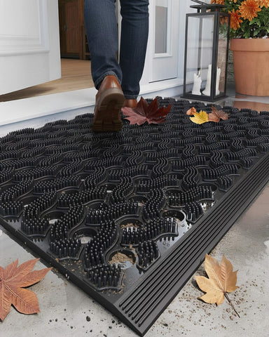 Color&Geometry super heavyweight TPE stormproof welcome mat front view showing durable all-weather performance.
