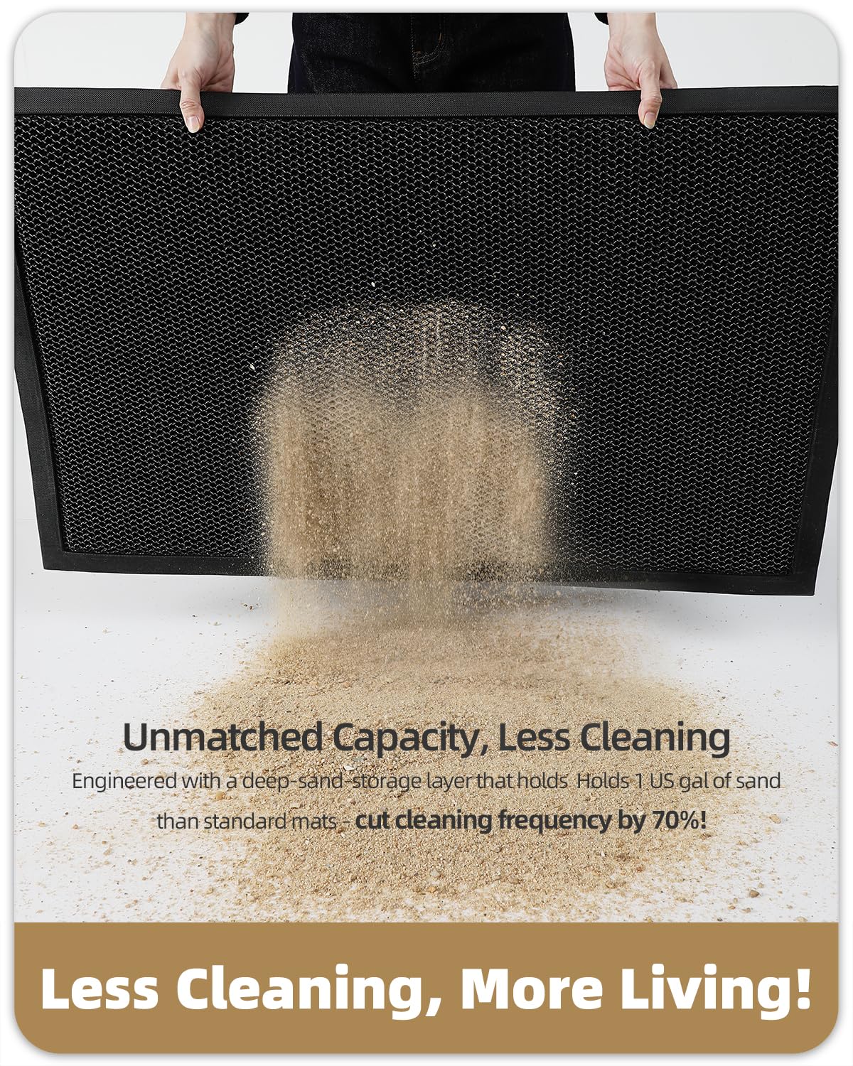 Color&Geometry ultra-thin doormat preserves clear doorway space.