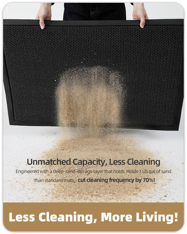 Color&Geometry ultra-thin doormat preserves clear doorway space.