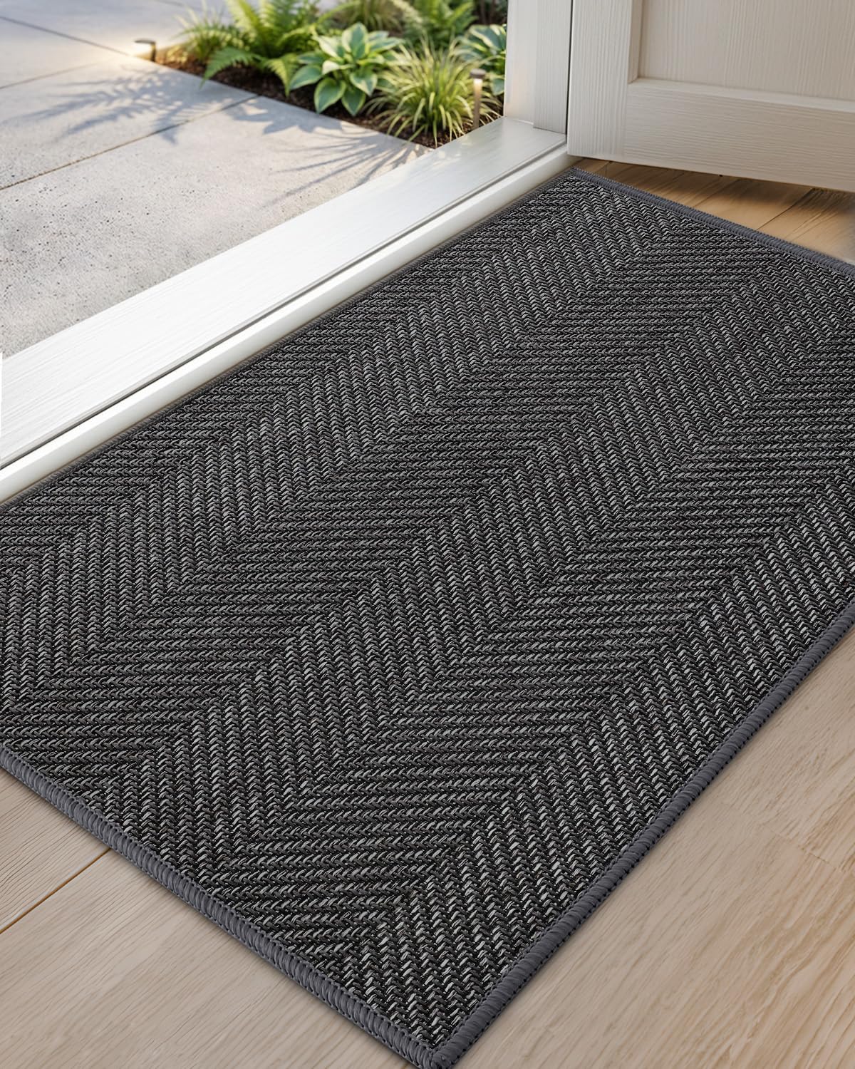 Color&Geometry ultra-thin door mat — low-profile design for smooth door operation.
