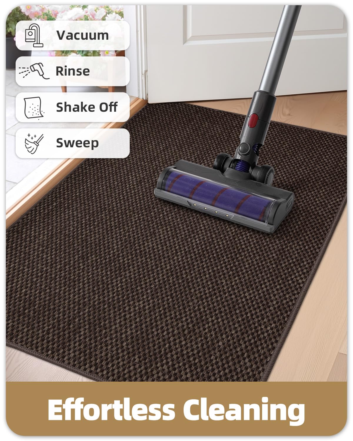 Color&Geometry mat suits entryways, kitchens, and hallways with durable texture.