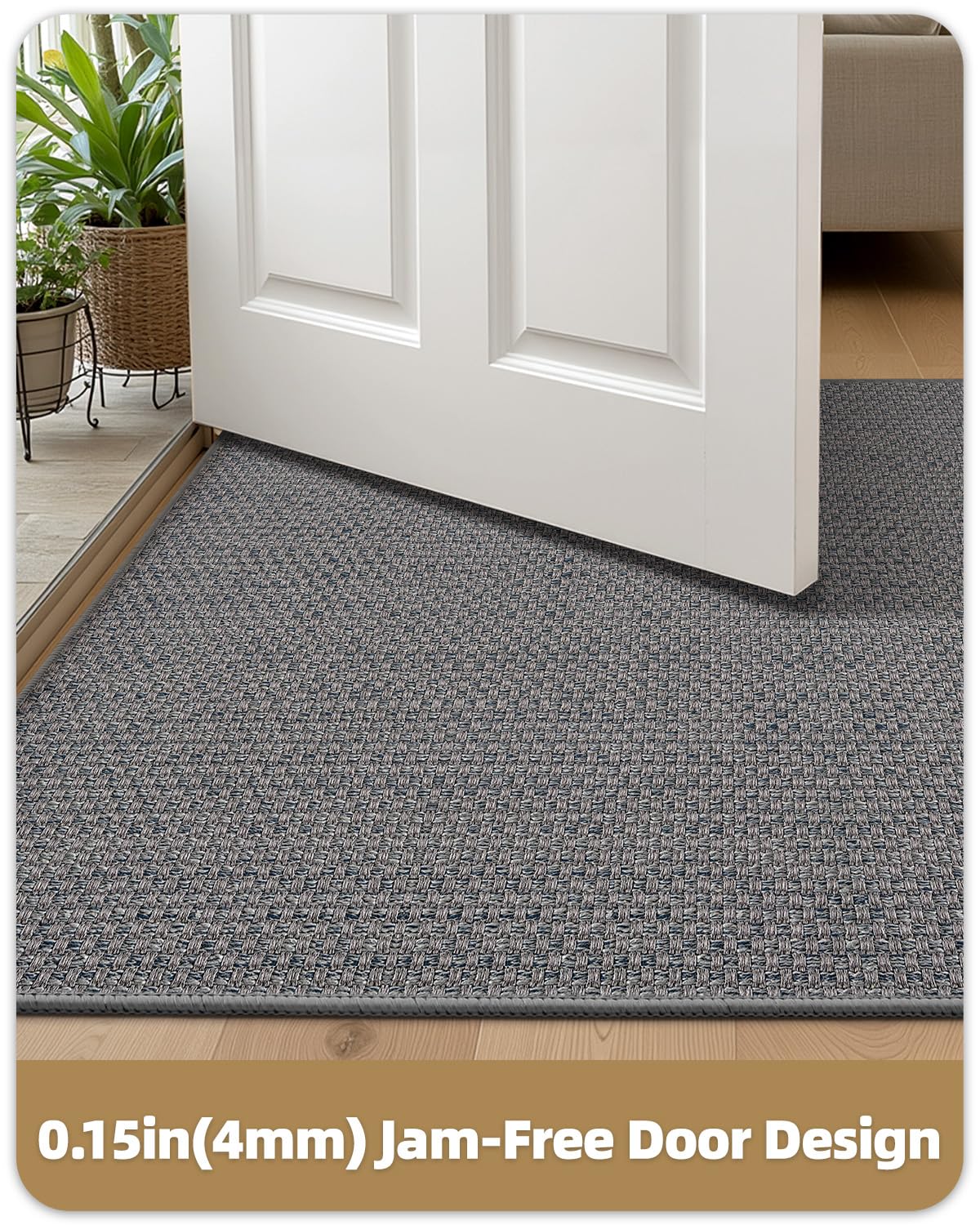 Color&Geometry non-slip back provides firm grip for entryways during wet days.
