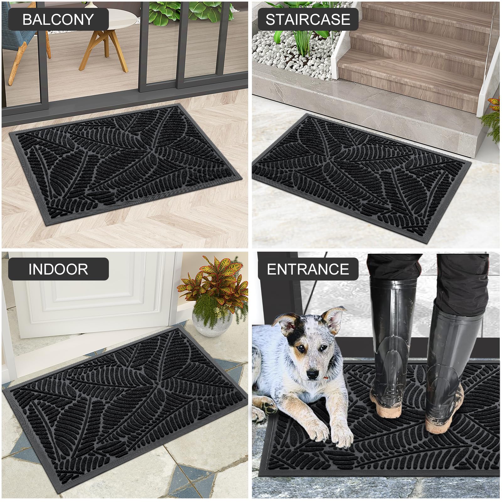 Colorxy doormat's low-profile 0.20-inch design fits under most doors.