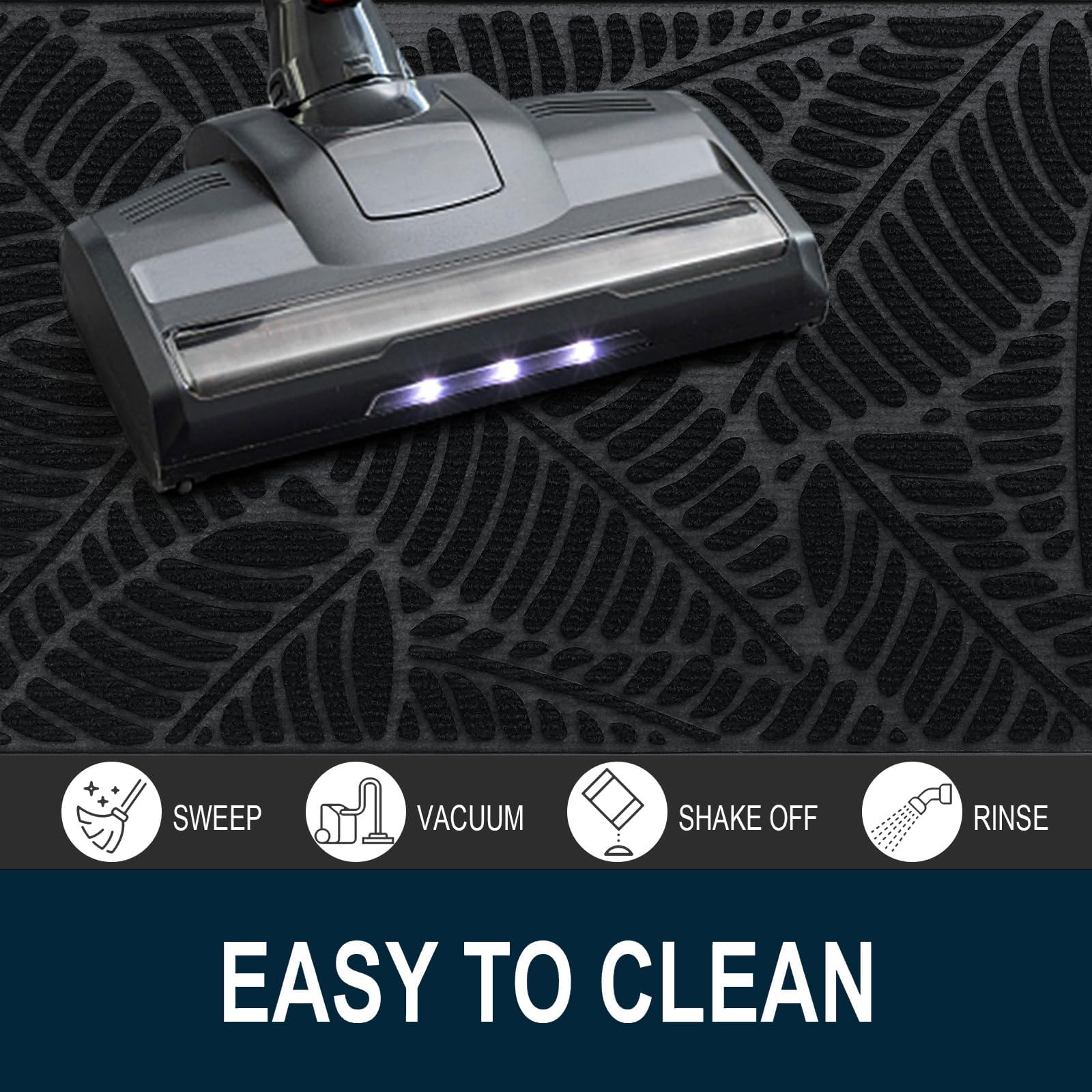 Colorxy doormat’s surface traps moisture and dirt to protect interior floors.