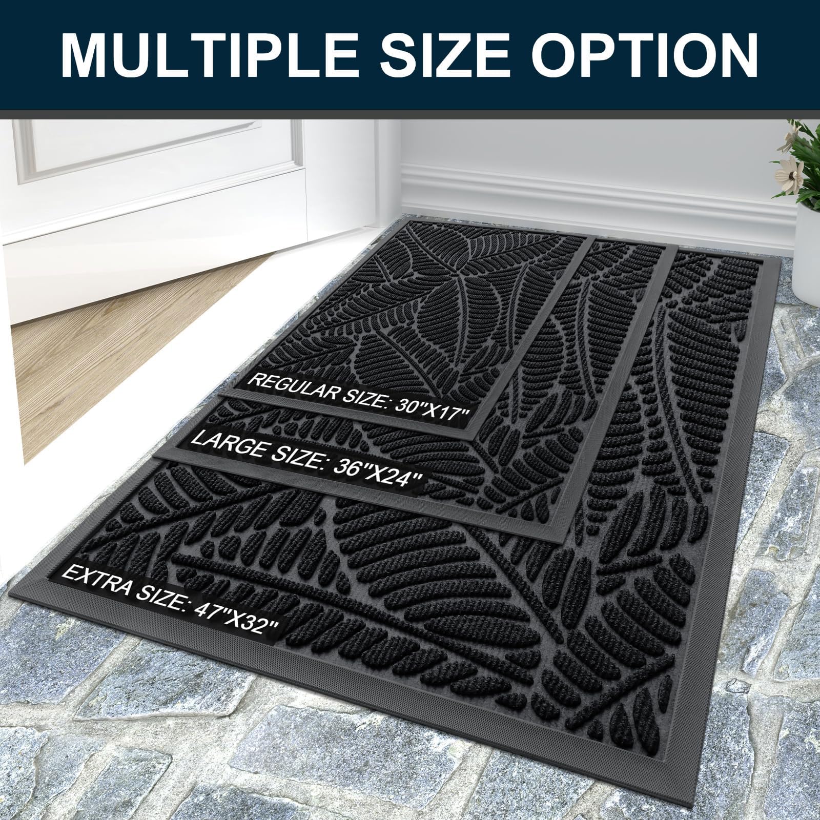 Colorxy doormat suitable for indoor and outdoor spaces like porches and entryways.