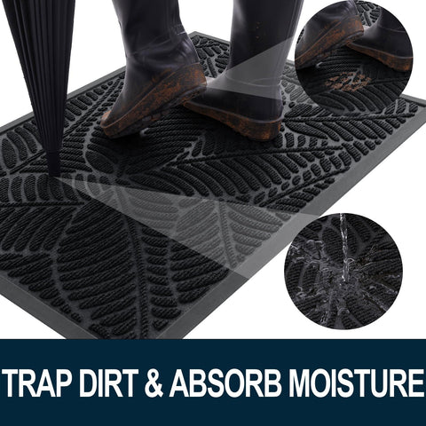 Colorxy doormat with non-slip rubber backing prevents slipping at the doorway.