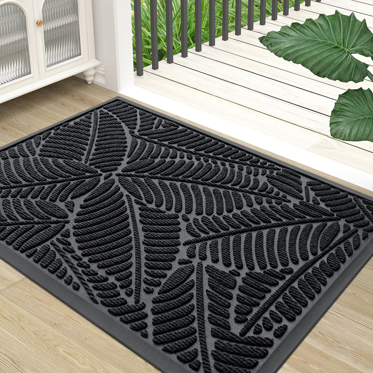 Colorxy waterproof doormat for the front door absorbs moisture to keep entryways dry.