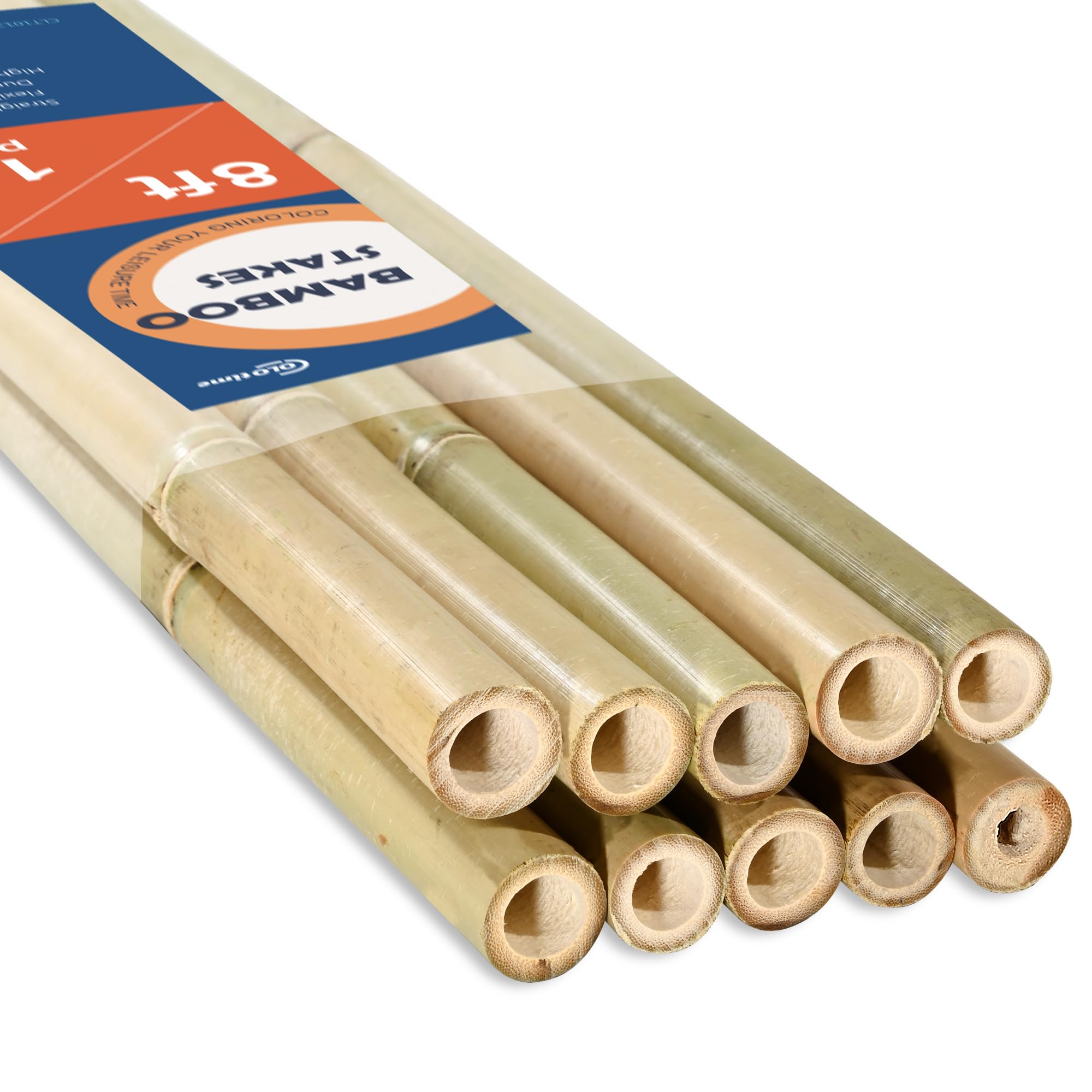 Colotime 8ft bamboo stakes pack ready to support tall outdoor plants with durable, natural strength