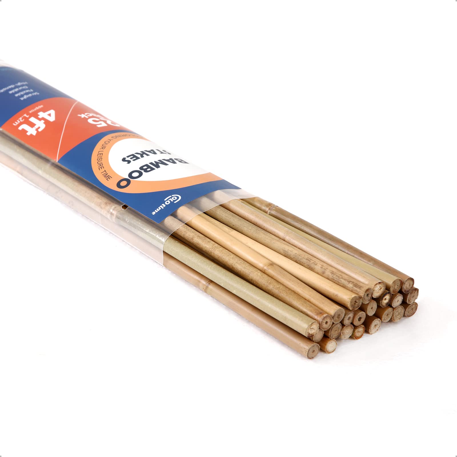 COLOtime bamboo stakes 4ft ground insertion for garden plant support.