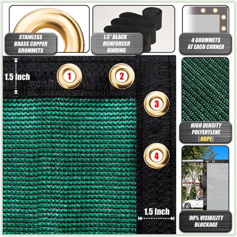 ColourTree stainless grommets and reinforced binding improve durability against wind and tearing.