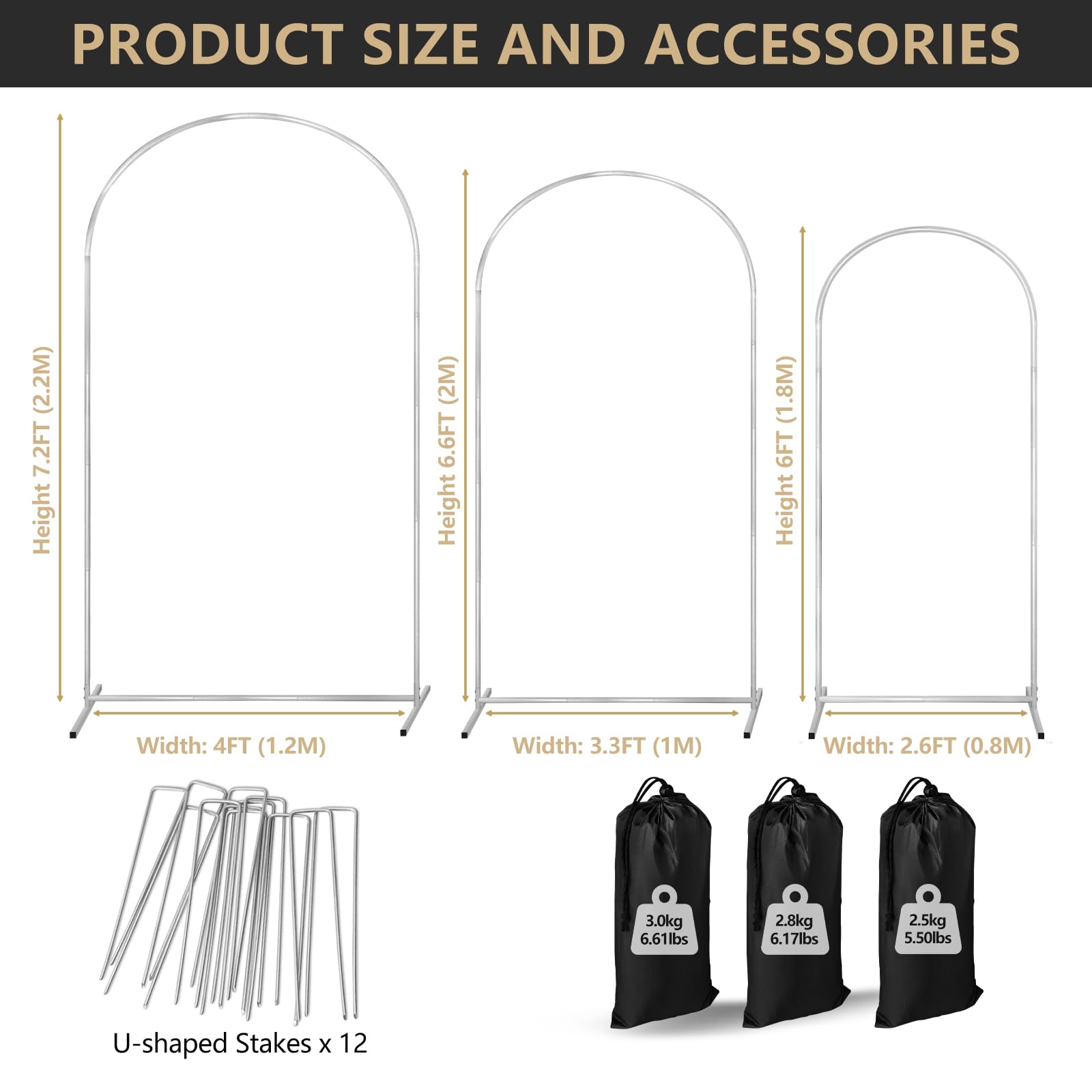 COLRASN easy-assembly backdrop arch for quick indoor and outdoor décor.
