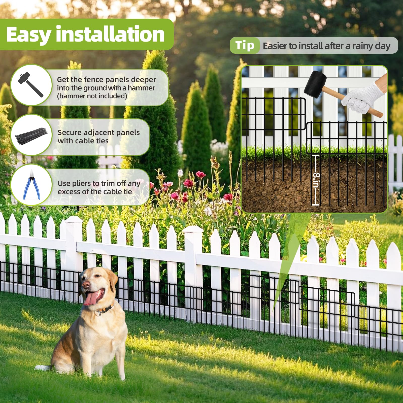 COLRASN easy install kit with cutters and zip ties