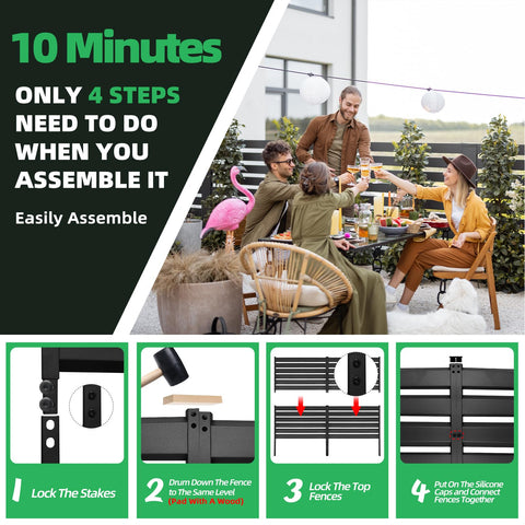 COLRASN easy-connect pieces enable flexible fence layouts.