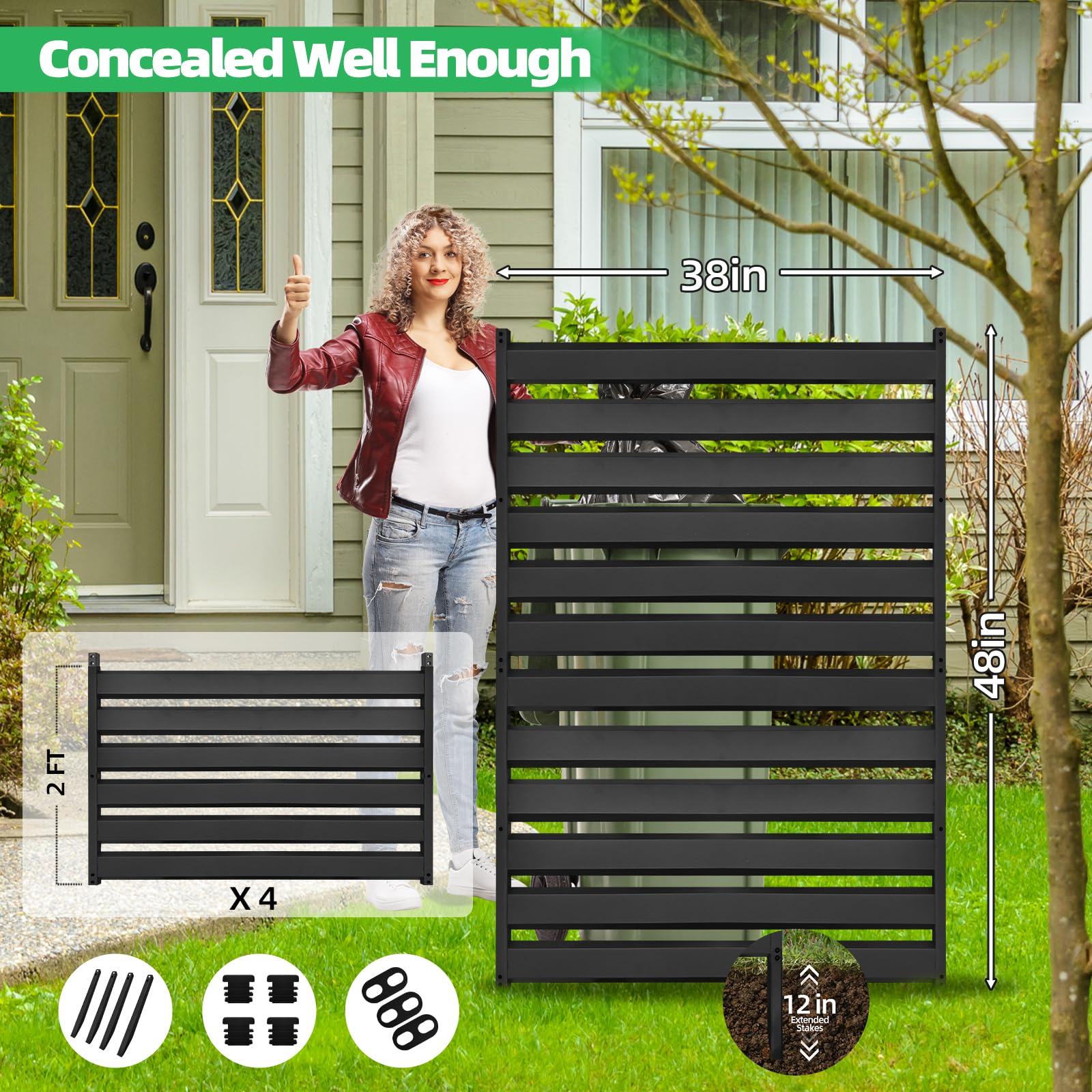 COLRASN metal privacy fence offers durable weather resistance.
