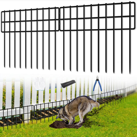 COLRASN no-dig fence 20ft setup protects gardens from burrowing animals.