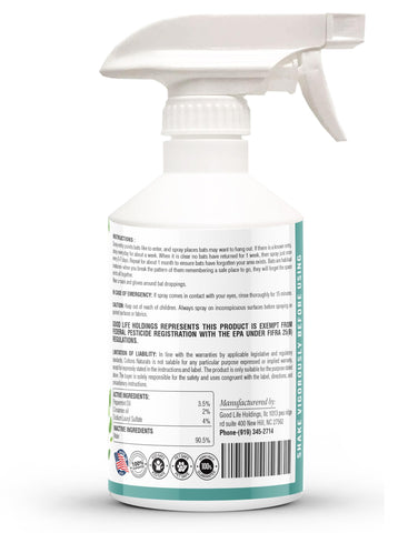 Colton's Naturals bat repellent spray keeps outdoor spaces bat-free