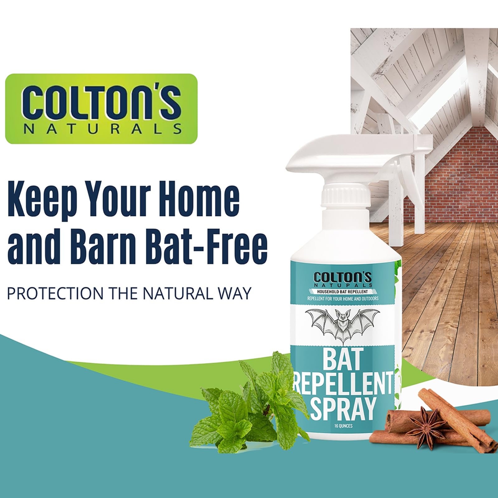 Colton's Naturals bat deterrent spray treats sheds for safer exteriors