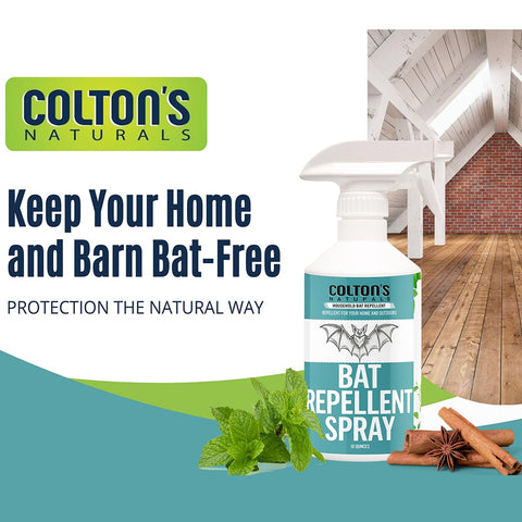 Colton's Naturals bat deterrent spray treats sheds for safer exteriors