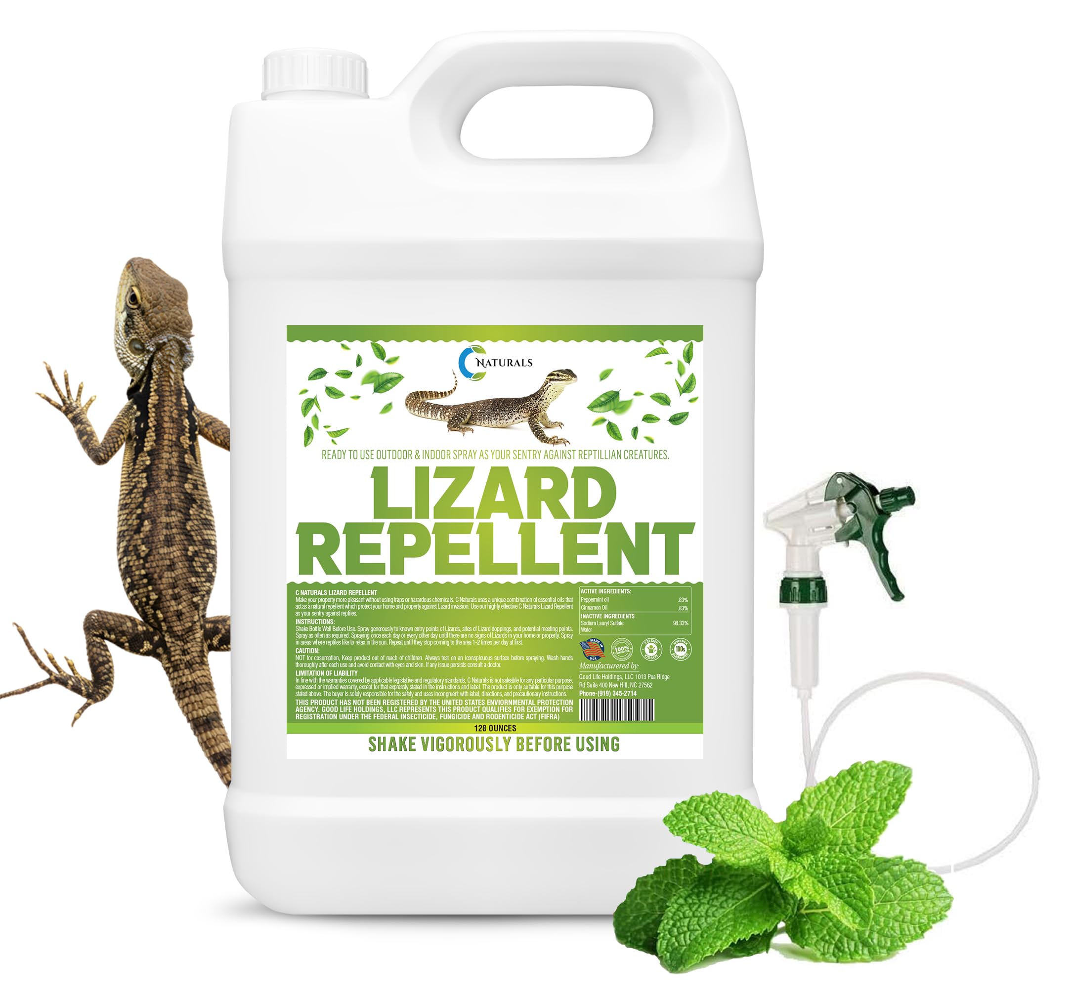Colton's Naturals lizard repellent bottle deters reptiles around patios.