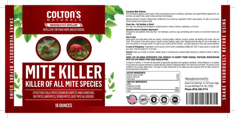 Colton's Naturals Mite Killer Spray supports multi-room mite control