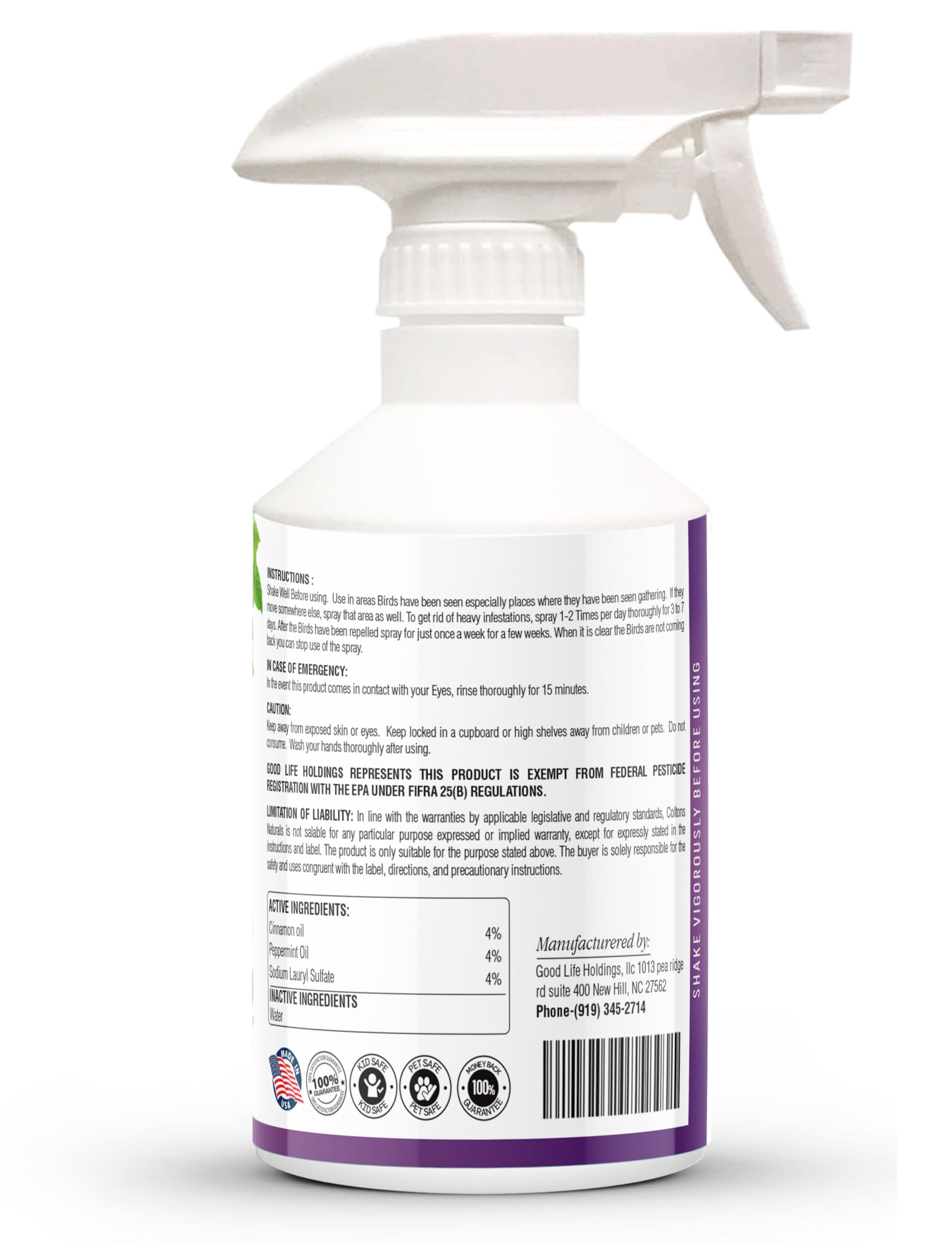Colton's Naturals plant-based formula is non-toxic and safe for outdoor use.