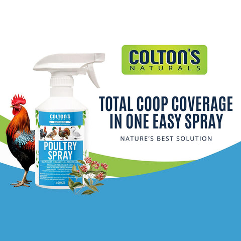 Colton's Naturals Poultry Spray promotes a fresh scent without artificial dyes