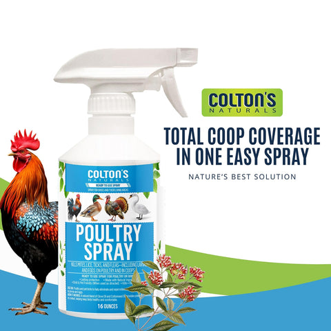 Colton's Naturals Poultry Spray packaging and label details