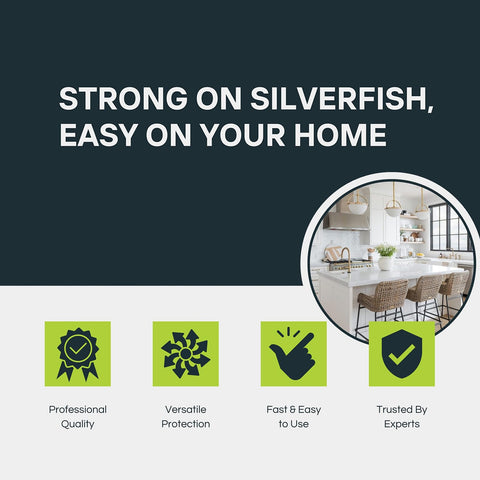 Colton's Naturals Silverfish Spray on shelves with surface-safe formula.