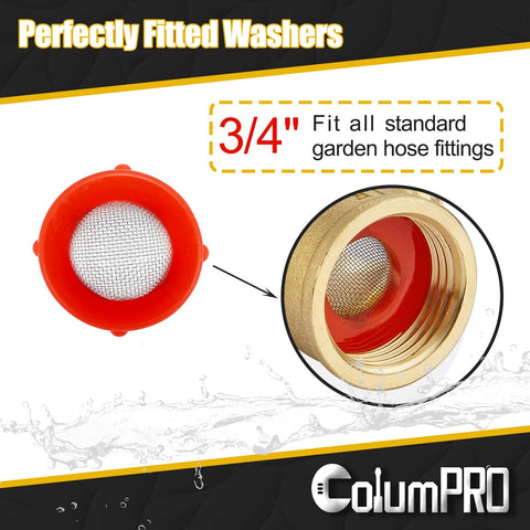 ColumPRO garden hose connector compatibility shows standard fit for hoses.