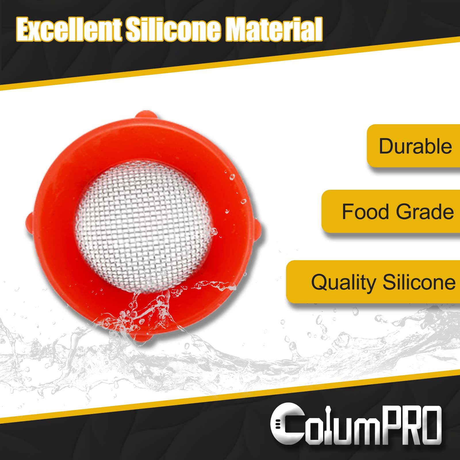ColumPRO silicone washers closeup highlighting soft, durable silicone for seal.