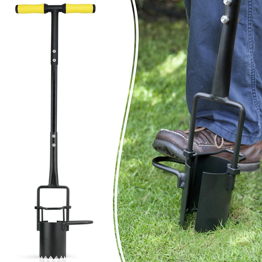 Colwelt bulb planter long handle for comfortable standing planting.