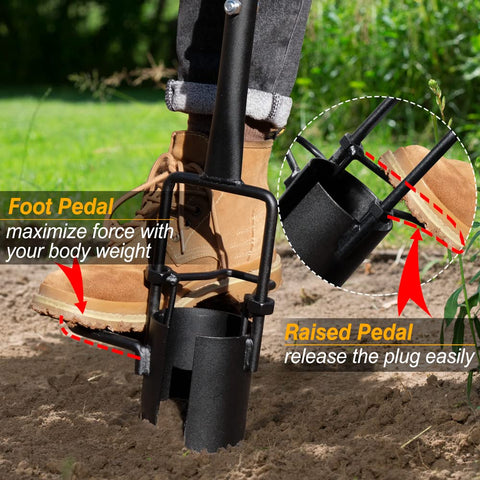 Colwelt bulb planter soft grip for steady control during planting.