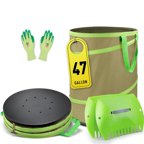 Colwelt collapsible garden bag 47 gallon for yard cleanup with high capacity.